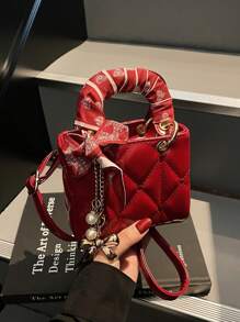 Sac à bandoulière carré mini, polyvalent et casual pour femmes. Look de luxe et chic