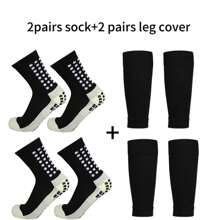 Set Of 2 Pairs Sports Leg Warmers With Non-Slip Silicone Pads, Mid-Calf Soccer Leg Warmers For Men & Women, Professional Training & Outdoor Activities - Multicolor - View 5