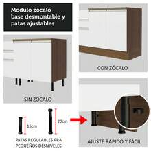 Cocina Integral Completa Modular Madesa Glamy 180cm Color Marrón/Blanco 09 - Marrón y Blanco - Ver 9