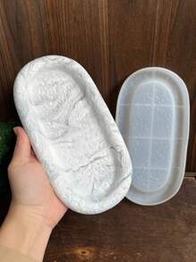 1pc Silicone Gypsum Storage Tray Molds DIY Oval Coasters Concrete Cement Mould Jewelry Display Storage Dish Home Decoration