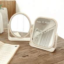 1PC Double-Sided Desktop Makeup Mirror - Stylish Standing Vanity Mirror For Dorm Room - Perfect For A Chic Beauty Routine