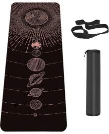 Non Slip Yoga Mat TPE Workout Mat For Men Women, Thick Workout Mat With Carrying Strap, Fitness Mats For Exercise, Yoga, Fitness, Pilates, Floor Workouts (72" X 24" X 6mm)