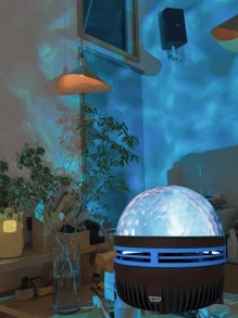 1 pièce Lampe à projection d'ondes d'eau, télécommande, contrôle intelligent de la lumière des étoiles, projecteur de vagues de galaxie, décoration romantique de chambre, fournitures de fête de Noël, Saint-Valentin, montage mural, alimenté par USB