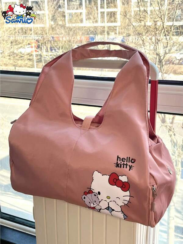 1pc Sanrio My Melody Cinnamoroll Pompompurin Kuroml Pochacco Kerokerokeroppl Large Capacity Shoulder Bag Tote Bag Cartoon Cute Gym Bag Short Travel Bag