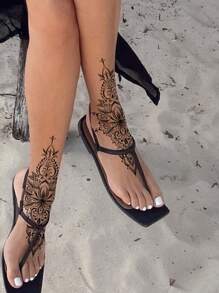 5 pezzi Tatuaggi temporanei neri - Tatuaggi all'henné autentici, tatuaggi naturali e temporanei su mani/braccia, tatuaggi temporanei stile mandala - 2 disegni unici, adatti per i vegetariani, ottimi per festival/matrimoni. Adesivi per tatuaggi temporanei all'henné dipinti a mano - henné rosso, tatuaggi temporanei impermeabili per il corpo delle donne, tatuaggi tradizionali all'henné rosso - 2 adesivi per la pelle sicuri, perfetto vestibilità. Tatuaggi finti ipoallergenici, durano 3-5 giorni, facili da applicare e rimuovere.