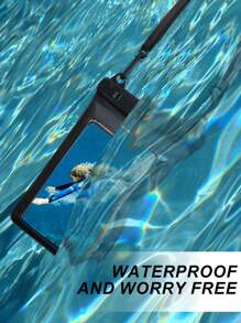 1pc Adjustable Waterproof Phone Lanyard Pouch, Waterproof Diving Swimming Phone Case, Waterproof Seal Phone Bag, Waterproof Outdoor Rafting Swimming Touchable Phone Protector - Multicolor - View 2