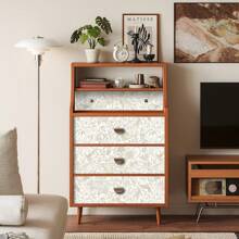 1 Roll Beige French Self-Adhesive Wallpaper - Bird & Plant Print Pattern, Waterproof And Moisture Proof, Removable And Reusable Wallpaper Sticker, Applicable For Living Room, Bedroom, Dining Room, TV Background Wall, Home Decor, Cabinets, Tables, Shelves, Furniture Renovation, Size 44*300/500/1000cm - Multicolor - View 8