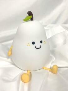 Luz lámpara de silicona con diseño de fruta de pera de dibujos animados, con 7 colores de luz diferentes para cambiar libremente, se puede usar como decoración de dormitorio, regalo lindo, regalo de fiesta, etc.
