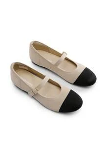 Women's Mary Jane Ballet Flat Shoes Dressy Foldable Knit Flats With Arch Support Comfortable For Casual Work Office - Apricot - View 6