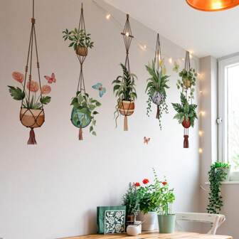 Fresh Potted Plant Wall Sticker, For Living Room, Bedroom, Home Room Wall, Self-Adhesive Decorative Wall Decal, 29.53*54.33inch Wall Art Bedroom Decor Stickers Home Decor Living Room Wall Paper Wall Stickers Party Decorations Living Room Decor Office Decor Home Decor Items Personalised Stickers Kitchen Decor