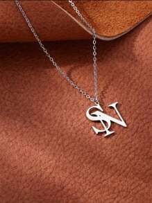 Un collar con nombre en inglés personalizado, diseño multicapa exquisito, clásico y atemporal, joyería ideal para fiestas, banquetes, bodas, vacaciones en la playa, estilo elegante y minimalista, accesorios de cumpleaños de estilo neutro, regalos de Navidad de moda para la familia, simple y clásico, adecuado para el uso diario y como regalo, joyería para el Día de la Madre, apropiado para todas las estaciones