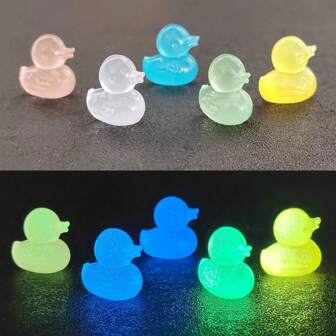 100 piezas de accesorios pequeños de pato luminoso de paisaje de acrílico estilo creativo DIY