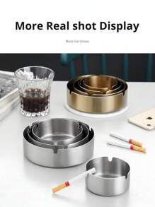 Set da 6 posacenere personalizzati in acciaio inox, incisi su misura per regali aziendali, ed eventi - con il nome della tua azienda, perfetti per matrimoni, feste al bar, caffetterie