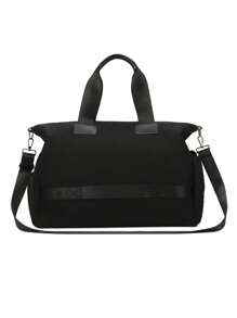 1 pieza Bolsa de gimnasio para separación húmeda y seca, negra, bolso de fitness unisex para viajes con gran capacidad y compartimento independiente para zapatos