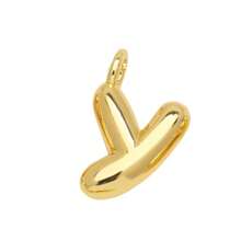 1入鑲嵌泡泡字母金鍍吊墜項鍊,26個字母供男女日常佩戴