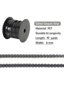 1 Cuộn, 10 Yard Ruy băng sequin 6mm, Kim tuyến tròn dẹt, Kim tuyến laser, Kim tuyến cho đồ thủ công, May vá, Phụ kiện vải, Viền kim tuyến (Thích hợp cho mặt nạ tự làm, giày dép, trang trí quần áo, trang trí tiệc, Nhiều màu sắc, Kiểu cuộn tiện lợi) - Chọn màu sắc - Xem 6