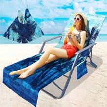 Housse de chaise de plage pliable pouvant être pliée en un sac à porter à l'épaule, avec des poches latérales pour ranger lunettes et téléphone. Convient pour les chaises de plage, serviettes, chaises de piscine et transats. Facile à transporter. Été, accessoires de voyage, vacances, décorations de salle de bain, essentiels de plage