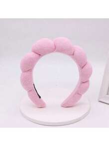 1 pieza Diadema con forma de nube simple de esponja para mujeres, diadema de verano para lavado de cabello y peinado, accesorios rosas, diadema, diadema para el cabello, diadema para el cuidado de la piel
