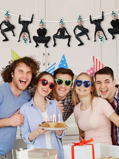 Bandera personalizada, decoración de fiesta de cumpleaños, bandera con cara de twerking de cumpleaños, bandera de foto de cumpleaños personalizada, bandera de cumpleaños personalizada (cualquier edad)