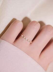 1 pieza Anillo de mujer de plata de ley 925 de lujo, incrustado con circonita cúbica brillante, perfecto para compromiso, boda, fiesta y regalo durante todo el año