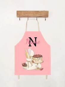 1pc Personalized Name Customized Baking Apron, Cupcake Baking Hobby Apron, Mother's Day Or Mother/Grandmother's Birthday Gift,Durable,Breathable,Lightweight,Washable,Funny,Cute,Love,Soft,Comfortable,Elegant,Simple,Custom,Personalized,Unique