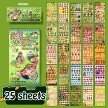 25 arkuszy Vintage-Style Materiał Cięcie Naklejki Książka, Deser Temat Rzemiosło Scrapbooking Dekoracyjne Naklejki, Artykuły Szkolne, Powrót Do Szkoły