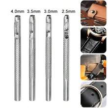 Juego de 4 perforadores de agujeros para cinturones (2.5 mm + 3 mm + 3.5 mm + 4 mm) Kit de perforadores de agujeros redondos para, correas de reloj, bolsas de cinturón, herramientas manuales galvanizadas multiusos para bricolaje