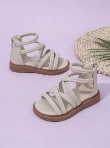 1 Pair Girls' Fashion Soft Bottom Sandals, Versatile For Spring/Summer
