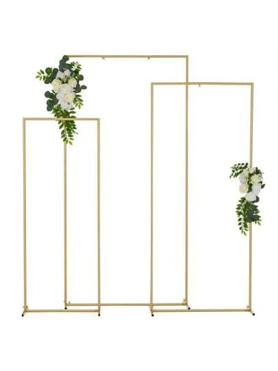 Set de 3/1 pie de foto de boda - Soporte ajustable de metal para foto de estudio para decoración de fiestas, bodas, eventos - Arco de globos, arco de metal para fondo de fiesta de cumpleaños, boda, graduación