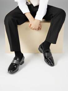 Boy's Dress Shoes Formal Tuxedo Shoes Slip-On Loafers For Party Wear(Note:Runs Small Recommend Order One Size Up) - màu đen - Xem 8