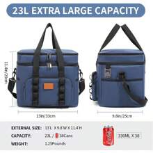 Bolsa de almuerzo aislada con gran capacidad, caja de almuerzo, bolsa térmica para picnic, bolsa refrigeradora portátil