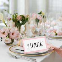 50/100pcs Pink Tented Place Cards,White Blank Tented Cards,Folded Place Cards,Wedding Name Place Cards For Table Settings Table Tent Cards Delicate Place Cards For Seating And Name Tags For Receptions - Multicolor - View 3