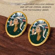 Customized Photo Print Earrings, Suitable For Daily Wear