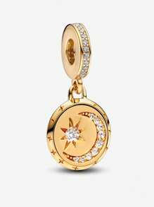 1 件 925 纯银时尚星星月亮大本钟爱心天使串珠适合手链 DIY 女士珠宝