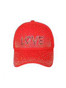 1 pieza Gorra de béisbol unisex con letra de cristal de colores, sombreros snapback versátiles y de moda para protección solar de primavera/verano - Multicolor - Ver 6