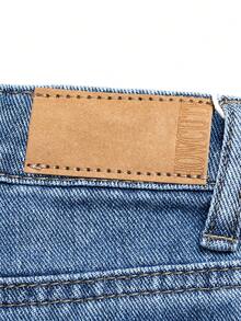 小男孩深色洗水牛仔短裤，简约 5 口袋设计，可调节松紧腰带，做旧细节，休闲修身短裤