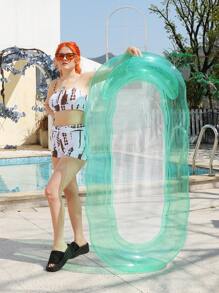1 pieza Silla flotante inflable de ola transparente, flotador de piscina y playa para adultos, para uso en fiestas, regalo perfecto de verano, balsa de piscina, tumbona multifuncional para diversión y relajación de vacaciones de adultos, artículos esenciales de playa, accesorios de playa