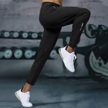 Men's Sweatpants Lightweight Active Pants Quick Dry For Running ,Jogging ,Yoga,Golf With Zipper Pockets - 黑色 - 查看 3