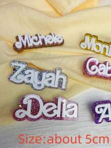 Customizable Acrylic Name Hair Clip - Personalized 3D Double-Layer Letter Design, Long Rectangle Duckbill Barrette For Everyday Styling & Unique Gift Idea, Creative, Hair Clip