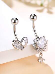 Leocuci 可爱肚脐环蝴蝶结 14G 不锈钢肚脐环 女士身体穿孔首饰肚脐环 - 2個一套裝 - 查看 12