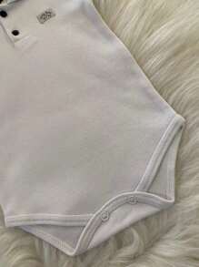 Baby Boy's Polo Neck Bodysuit - Short Sleeve - Blanco - Ver 3