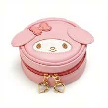 Sanrio Caja de almacenamiento con licencia oficial que presenta a Hello Kitty y otros personajes de Sanrio, perfecta para joyas, lápices, auriculares y monedas.