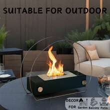 Black Tabletop Fireplace 35cm Portable Tabletop Fireplace Clean Burning Bio Ethanol Ventless Fireplace For Patio Parties Events - Black - View 6
