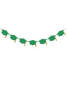 1 pieza Bandera decorativa para graduación 2025 con brillo, Felicitaciones Graduado, con borla, bandera de felicitaciones para fiesta de graduación universitaria