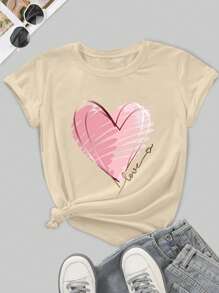 3er Pack Damen Lässig Shirts im Vintage Stil mit Herz- und Blumendrucken - bequeme Crew Neck, Kurzarm, Sportshirts, rosa, grau und teal, Polyester, maschinenwaschbar, Frühlings- und Sommerbluse | Vintage Style Shirts | maschinenwaschbare Blusen