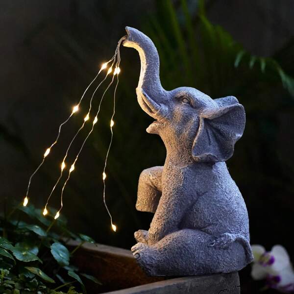 Decoração de jardim de estatueta de elefante, apelo para presente - presente ideal para mulheres, mães ou aniversário, decoração para ambientes externos e de casa