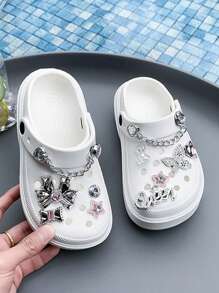 Fashionable Versatile Comfortable Breathable Girls' Slip-On Durable Princess Flat Perforated Shoes