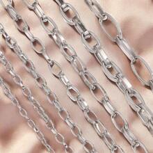 1米304不锈钢简约时尚爪扣链，采用开放式设计，适合女性日常佩戴，制作手链、项链、手工DIY珠宝配饰和链条。 - 鏈條 - 查看 1