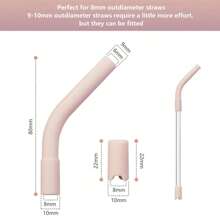 5pcs 8mm Colorful Silicone Straw Tips And Bases, Reusable Silicone Metal Straw Tips, Replacement Elbow Silicone Straw Lids Cup Tumblers, Suitable For Straws With Diameter 8-10mm