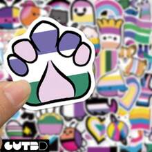 SCXXBSW 50pcs Rainbow Fun Cartoon Stickers DIY Decorative Phone Cases IPad Skateboard Waterproof Stickers - Multicolor - View 3